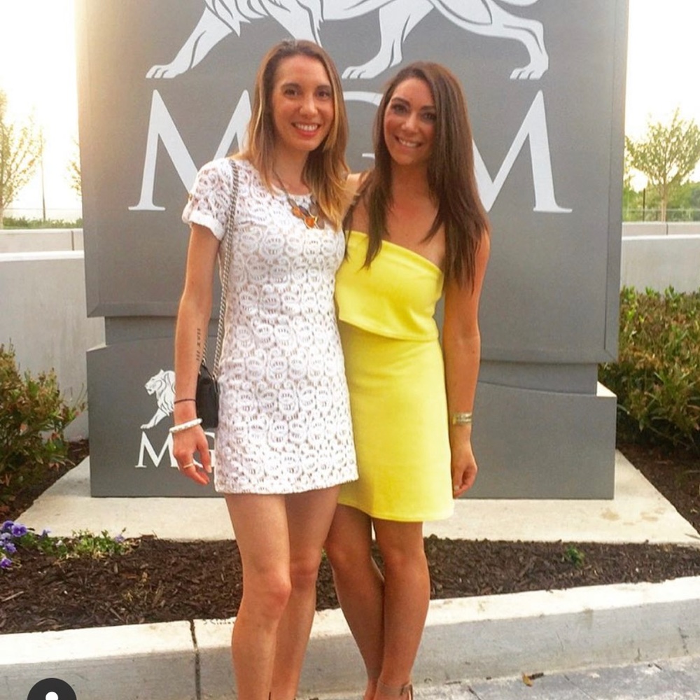 Strapless yellow ASOS dress